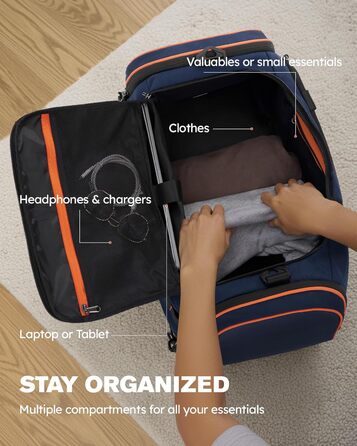 Спортивна сумка Tolaccea 47L з відділенням для взуття та мокрого одягу - рюкзак-дуffel для фітнесу, тренувань, басейну, подорожей (Темно-синій)