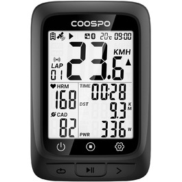 Велокомп'ютер COOPSO BC107 з GPS, бездротовий велоспідометр з Bluetooth 5.0 та ANT+, 2.4
