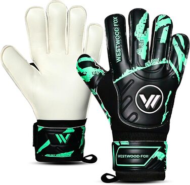 Воротарські рукавички WESTWOOD FOX Fingersave для дітей та підлітків, розмір 6, DumboLatex 4+3 мм, чорно-ціанові