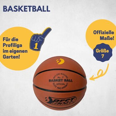 Баскетбольний м'яч розмір 7 Best Sporting, офіційна вага, преміум якість, для вулиці, темно-коричневий дизайн