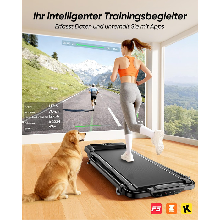 Біговий доріжка для дому з нахилом 5 в 1, 12% нахил, 2.5HP, складана, для дому та офісу, LED-дисплей, до 136 кг, без встановлення (чорно-біла, 137.01*71.81*13.00 см)