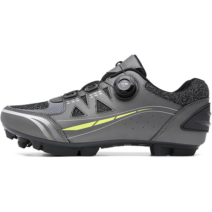 Велосипедні черевики MTB для чоловіків та жінок, сумісні з SPD, з шипами, дихаючі, зносостійкі, сірі (43 EU)