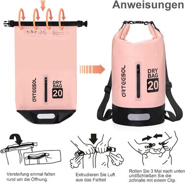 Водонепроникний мішок Blackace Arteesol Dry Bag 5L/10L/30L для каякінгу, риболовлі, рафтингу та інших видів активного відпочинку (20L, Grapefruit)