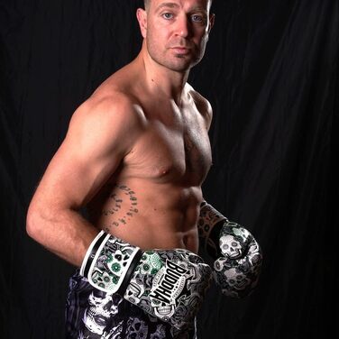 Боксерські рукавички Buddha Fight Wear 14 Oz, чорні, для Муай Тай та кікбоксингу, високоякісна штучна шкіра, захист GS-3