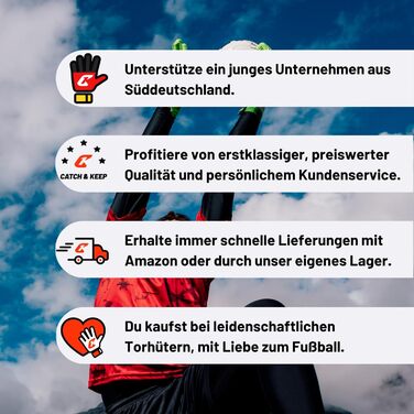 Воротарські рукавички CATCH&KEEP Profi для дорослих: максимальне зчеплення, преміум-модель, футбол, Octopus Grip