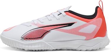 Дитячі футбольні бутси PUMA Ultra 5 Play Tt Jr - біло-чорні з червоними світловідбивачами, 34 EU