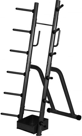 Стійка для гантелей GORILLA SPORTS, сталева, чорна, 70x80x170 см, до 300 кг — стійка для гантелей, дисків, штанги