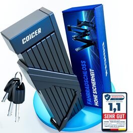 Замок для велосипеда, самокату та мотоцикла, складний, 85 см, 3 ключі, чорний