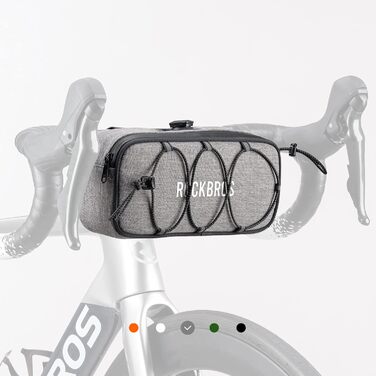 ROCKBROS водонепроникна велосипедна сумка на кермо Road-to-Sky, світловідбивна, для MTB, шосейних та міських велосипедів, сіра