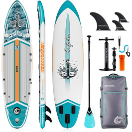 Надувна SUP-дошка COOLCAA 360x86x15 см з преміум аксесуарами, вантажопідйомність до 222 кг, для дорослих і підлітків будь-якого рівня