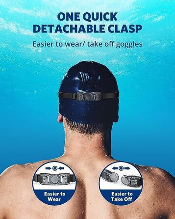 Окуляри для плавання унісекс Schwimmbrille: антизапітніюючі, UV-захист, регульовані, професійні, для дорослих та підлітків (сині/рожеві)