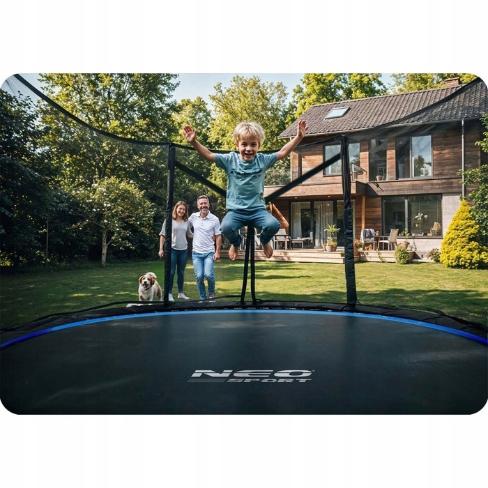 Садовий батут Neo-Sport 13ft/404см із зовнішньою сіткою та драбиною