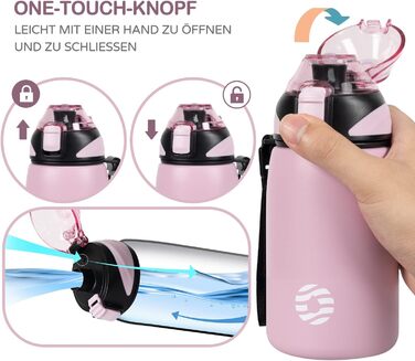 Дитяча термос-пляшка Fjbottle 400 мл, нержавіюча сталь, зручне відкривання, BPA Free, герметична, для газованих напоїв, для хлопчиків і дівчаток, єдиноріг, для школи та подорожей