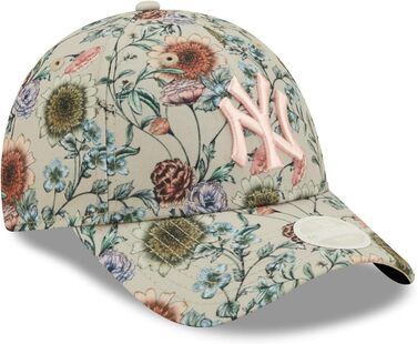 Кепка New Era New York Yankees MLB Floral Green 9Forty Adjustable для жінок, бежева