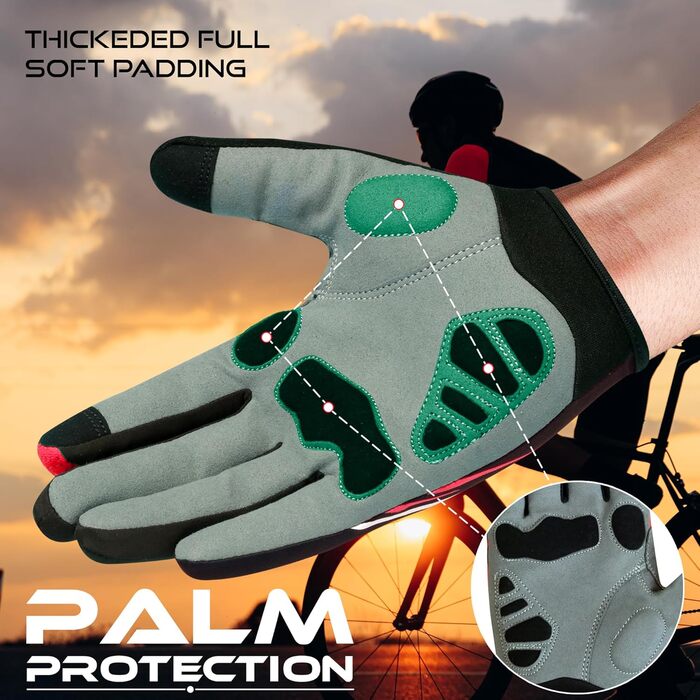 Велосипедні рукавички BEAT RAGE з напівпальцями для чоловіків та жінок, гелеві, протиковзкі, амортизуючі, для важкої атлетики, фітнес-студії, дихаючі, для гірського велосипеда (MTB), (XL, Червоний)