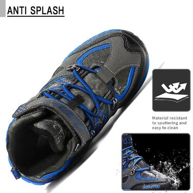 Дитячі зимові черевики VITIKE для хлопчиків та дівчаток, тепле хутро, черевики для снігу та трекінгу, 40 EU, чорний