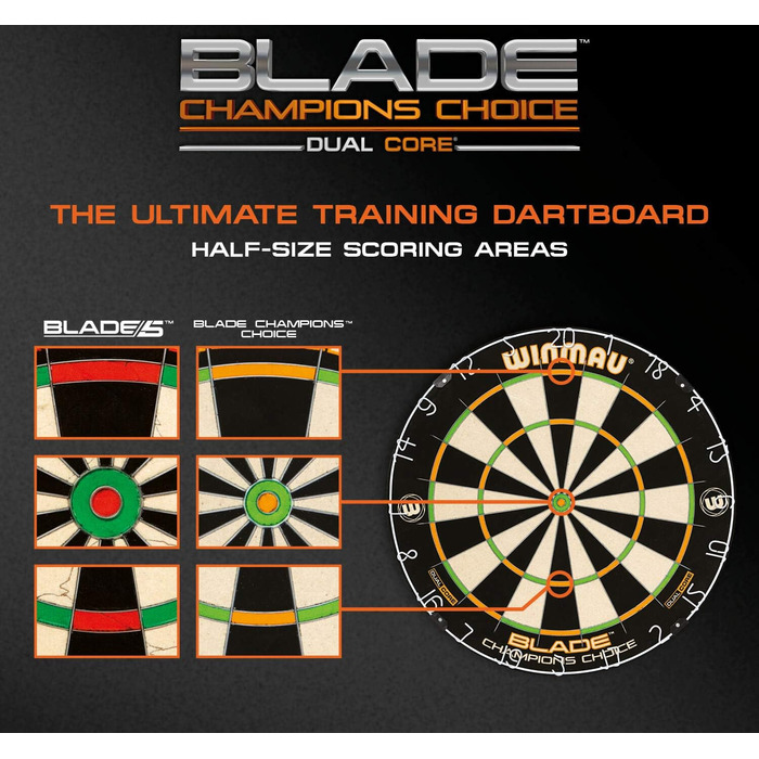 Дартс-дошка WINMAU Champions Choice Blade 5 Dual Core, професійна