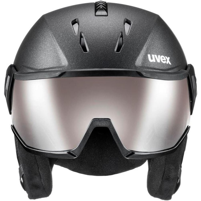 Лижний шолом uvex Instinct Visor Pro V з візором, для жінок і чоловіків, регульований розмір, чорний, 59-61 см