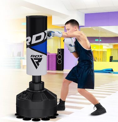 Боксерський мішок RDX Junior Standbox, рукавички для тренувань, MMA, кікбоксинг, бокс, 4 фути (блакитний)