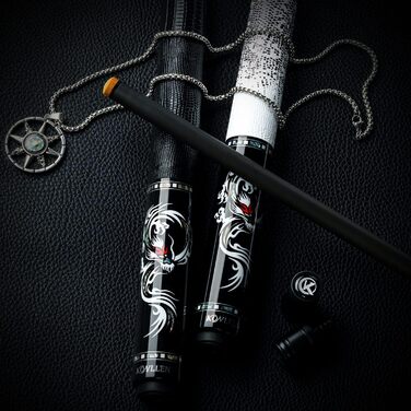 KONLLEN Billardqueue з карбону, 58 дюймів: професійний більярдний кий для дорослих, повна карбонова технологія, низький коефіцієнт відхилення, наконечник 12.5 мм (Pro Taper, ультрагладкий) AING-1F