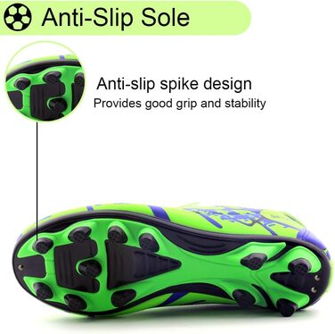 Дитячі футбольні бутси для хлопчиків та дівчаток, унісекс, зелені, розмір 28-37 (32 EU)