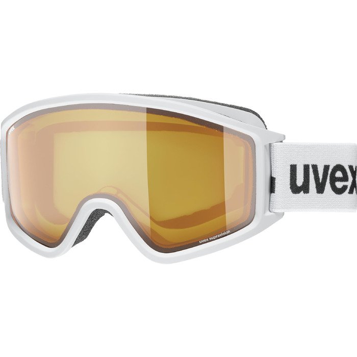 Гірськолижна маска Uvex g.gl 3000 LGL унісекс, біла матова з лінзою LaserGold Lite-Blue, посилення контрасту та захист від запотівання