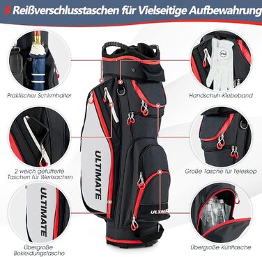 Сумка для гольфу FANTASK 14 відділень, чорна, 10.5'