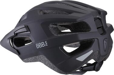 Велошолом BBB Cycling Kite 2.0 для дорослих і дітей, для шосейного та гірського велосипеда, знімний візор, кріплення для LED, розмір S (52-55 см), матовий чорний