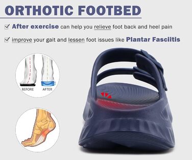 Жіночі сандалії KuaiLu для відновлення, спортивні слайдери з підтримкою склепіння стопи, ортопедичні, проти плоскостопості, для літа, синій, 41 EU