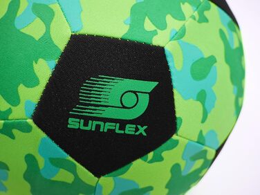 Неопреновий футбольний м'яч Sunflex Camo Green для пляжу, трави та води, м'який і міцний, для гри босоніж, для всіх вікових груп