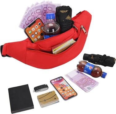 Сумка на пояс унісекс Doggy Bag: спортивна, для телефону, фітнесу, велосипеда, кемпінгу (червона)