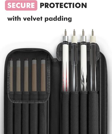 Чохол для більярдних київ: містка сумка на 4 киї, 5 відділень для аксесуарів, м'яка та міцна, з регульованими плечовими ременями (Рожевий/Чорний)