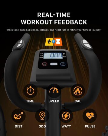 Еліптичний тренажер Aeriflo S100 для дому з Bluetooth, LCD-дисплеєм та транспортувальними роликами. 16 рівнів опору, ультратихий, чорний.