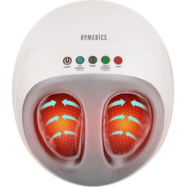 HoMedics Шиацу масажер для ніг з підігрівом, функцією розминання та повітряною компресією, для зняття болю при плантарному фасціїті, антивтомний, 3 рівні інтенсивності