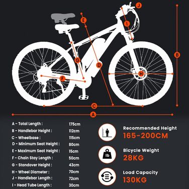 Електровелосипед GUNAI для чоловіків, гірський e-bike з ручкою газу, дисковими гальмами, дозволений для доріг