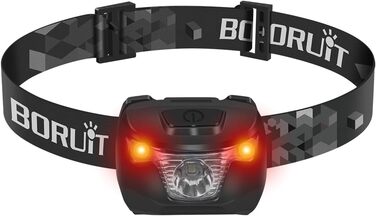 Кепка-ліхтар BORUIT BR01 LED, червоний промінь, акумулятор AAA, 4 режими світла, IP66, водонепроникна, для дорослих та дітей, кемпінг, біг, походи, риболовля, чорний