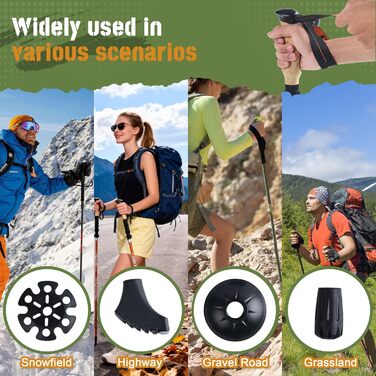 Телескопічні палиці для скандинавської ходьби та трекінгу (2 шт), складані, 110-130 см, алюмінієві, чорні, з гумовими наконечниками та сумкою