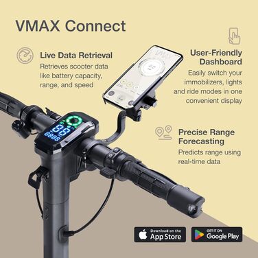 Електросамокат VMAX VX2 PRO з допуском до дороги, 500 Вт, 130 кг, поворотники, 45 км, 28% підйом