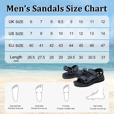 Чоловічі трекінгові сандалі SYKT для активного відпочинку та пляжу (чорно-синій, 40 EU)