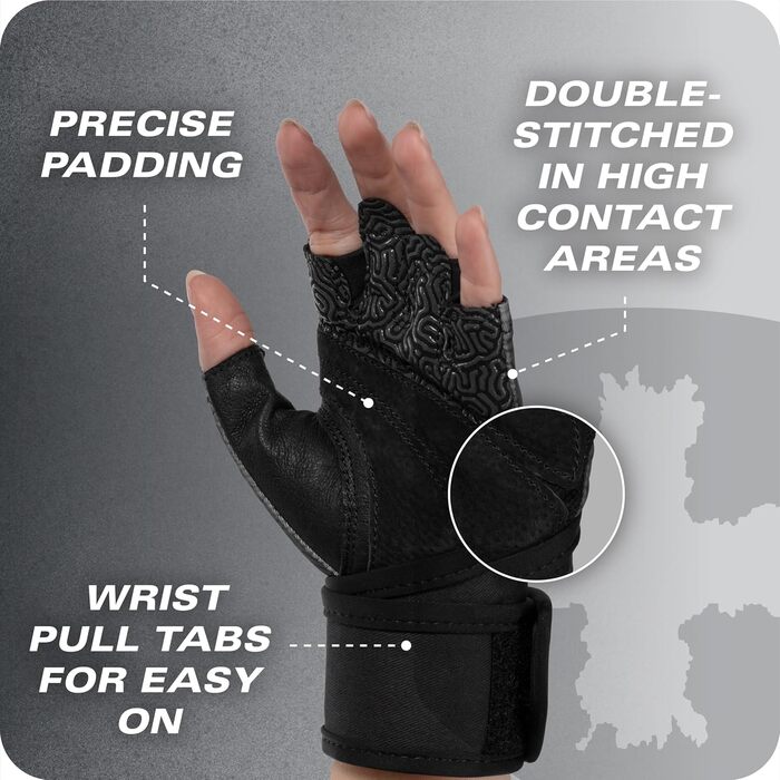 Рукавички для важкої атлетики Harbinger Herren Pro Wristwrap 3.0 (M, Carbon)