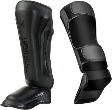 Захист ніг для Муай Тай, бойових мистецтв, з захистом гомілки та зап'ястя, чорний