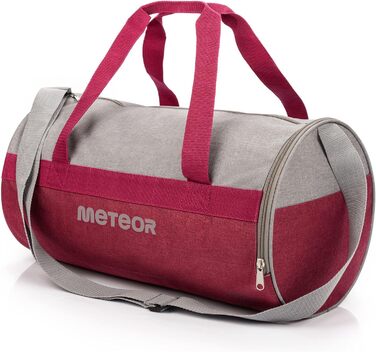 Дитяча спортивна сумка meteor 25л кругла для спортзалу, плавання, подорожей, фіолетово-сіра