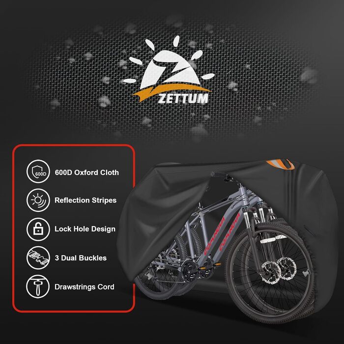 Чохол для велосипедів Zettum на 2 велосипеди - стаціонарна велогараж для зберігання на вулиці, водовідштовхуючий, міцний, з покриттям 600D PU, захист від дощу для 2 велосипедів