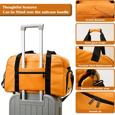 Спортивна сумка для жінок та чоловіків з відділенням для взуття та вологих речей, водонепроникна дорожня сумка Weekender для залу, басейну та сауни (Жовта)