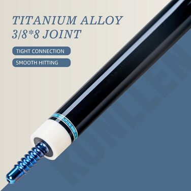 KONLLEN Billardqueue з карбону, 58 дюймів: професійний бик для дорослих, повна карбонова технологія, низький опір, наконечник 12.5 мм (Pro Taper, ультрагладкий) (AK75-13F)