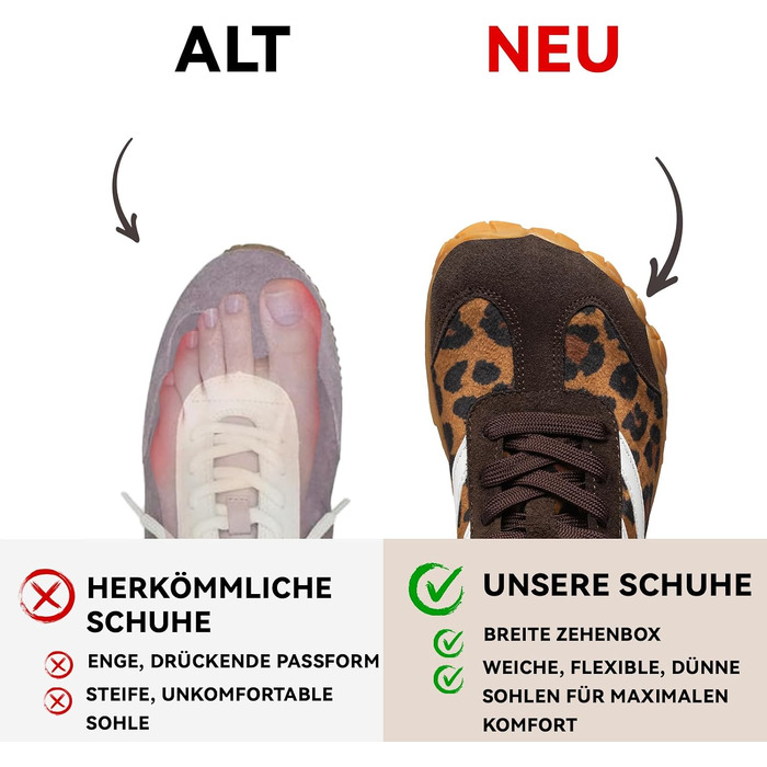 Босоніжні кросівки Retro Sneaker унісекс — легке мінімалістичне взуття для трейлу та прогулянок, дихаючі прогулянкові кросівки з антиковзаючим протектором, леопардовий принт, 40 EU