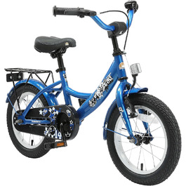 Дитяче велосипед BIKESTAR 14 дюймів для хлопчиків та дівчаток від 4 років | Класичний дизайн | Рожево-білий (блакитний)