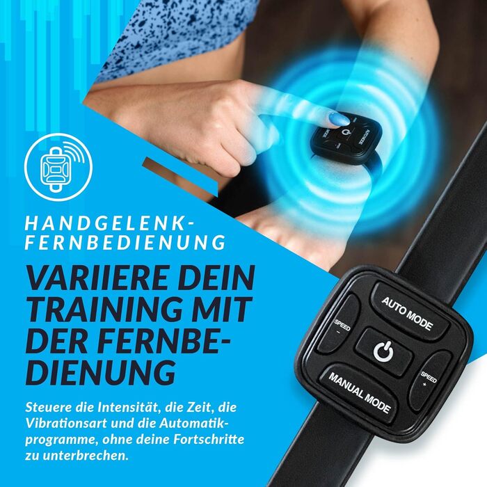 Вібраційна платформа Bluefin Fitness Ultra Slim Plus для нарощування м’язів і тренування всього тіла, з еспандерами, тиха, компактна, для домашніх тренувань