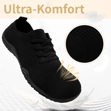 Жіночі спортивні кросівки Barfuss для бігу та занять спорту. Легкі, зручні, з підошвою, що не ковзає. Розмір 40 EU, чорний колір.