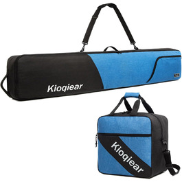 Сумка для сноуборда та черевиків Kioqiear з підкладкою, підходить для сноуборда до 165 см та черевиків розміру до 45, включає сумку для сноуборда та сумку для черевиків (Blau)